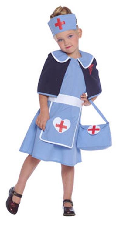 Blue Dress Nurse Girl's Fancy Dress Costume (51237)