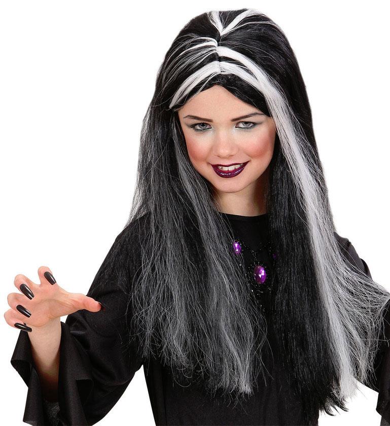 Vampira or Witch's  Glow in the Dark Wig for Children by Widmann 6279S available here at Karnival Costumes online Halloween party shop