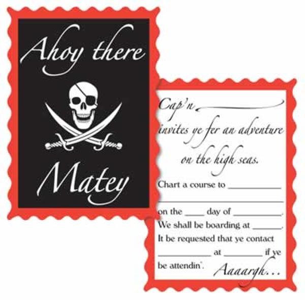 Beware of Pirates Party Invitations - Pk 8