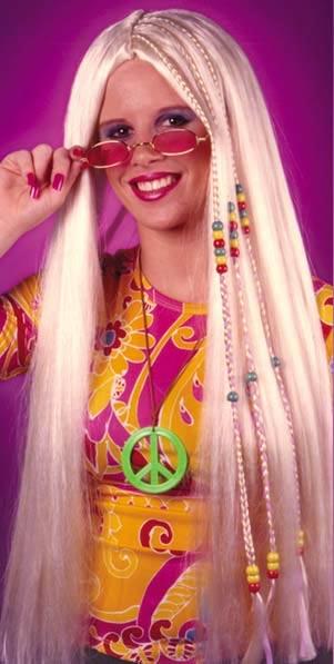 Hippie Wig in Blonde with Beads - Feeling Groovy Wigs