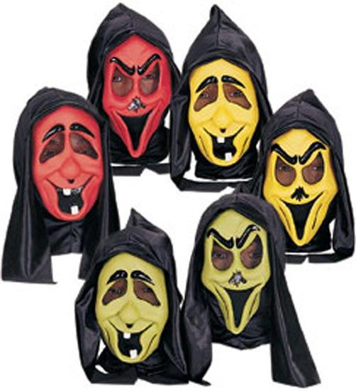 Fluorescent Ghost Hooded Mask - Halloween Costume Masks