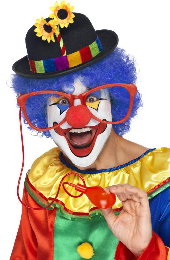 Jumbo Squirting Clown Glasses from a collection of clown costume accessories at Karnival Costumes your fancy dress specialist