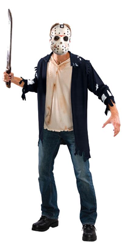 XL Jason Voorhees costume comprising jacket with attached shirt plus EVA mask by Rubies 889070 available here at KArnival Costumes online Halloween party shop