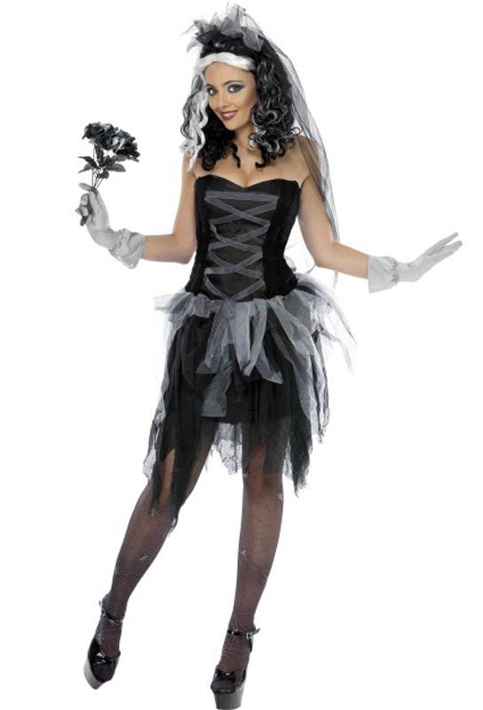 Midnight Bride Halloween Fancy Dress Costume for Ladies