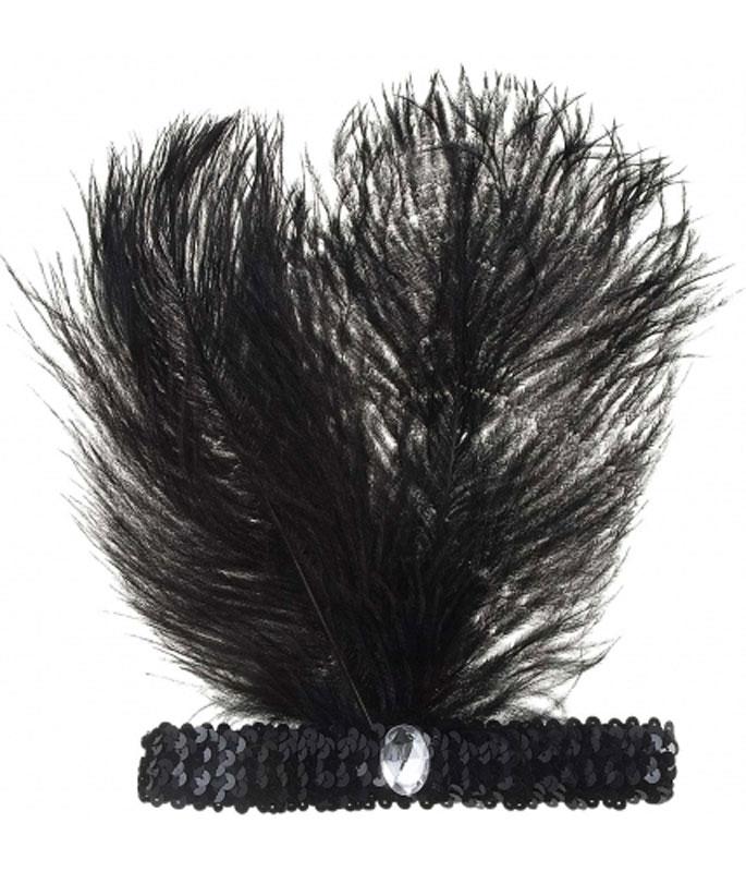 Black Sequin Flapper Headband from a collection of 20's styled head wear at Karnival Costumes