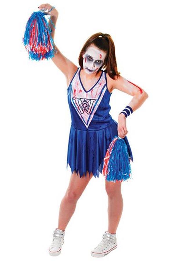 Zombie Cheerleader Fancy Dress Costume by Bristol Novelties AC441 available here at Karnival Costumes online party shop