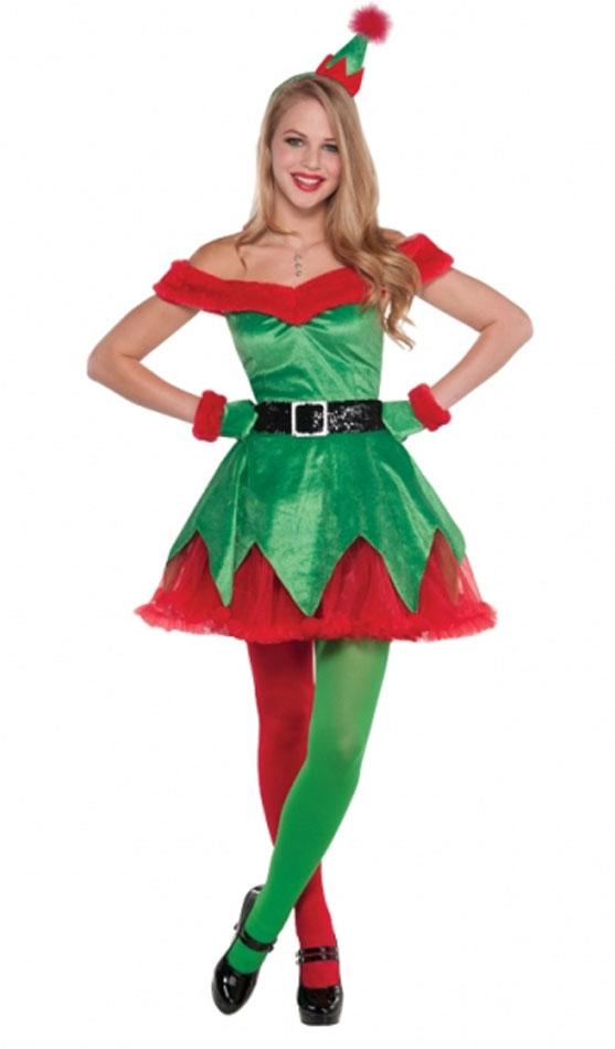 Sexy Little Elf Helper Christmas Fancy Dress Costume