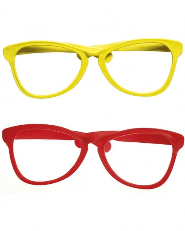 Jumbo Glasses for Clowns without Lenses - both colours by Widmann 13251 available here at Karnival Costumes online party shop
