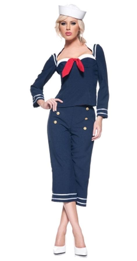 Pin Up Sailor Adult Fancy Dress Costume for Ladies by Widmann 0034 available here at Karnival Costumes online party shop