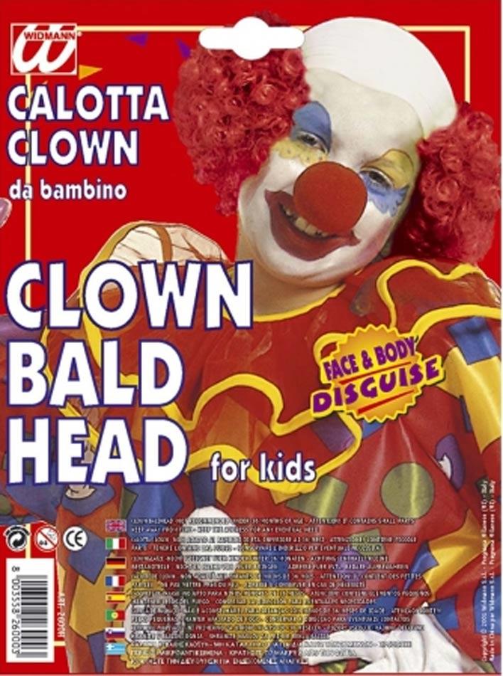 Childrens Clown Bald Head with Red Hair by Widmann 2600H available at Karnival Costumes