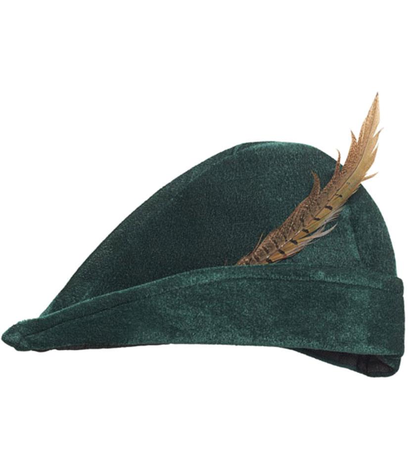 Deluxe Robin Hood Prince of Thieves or Peter Pan Hat with Feather 1419R from Karnival Costumes