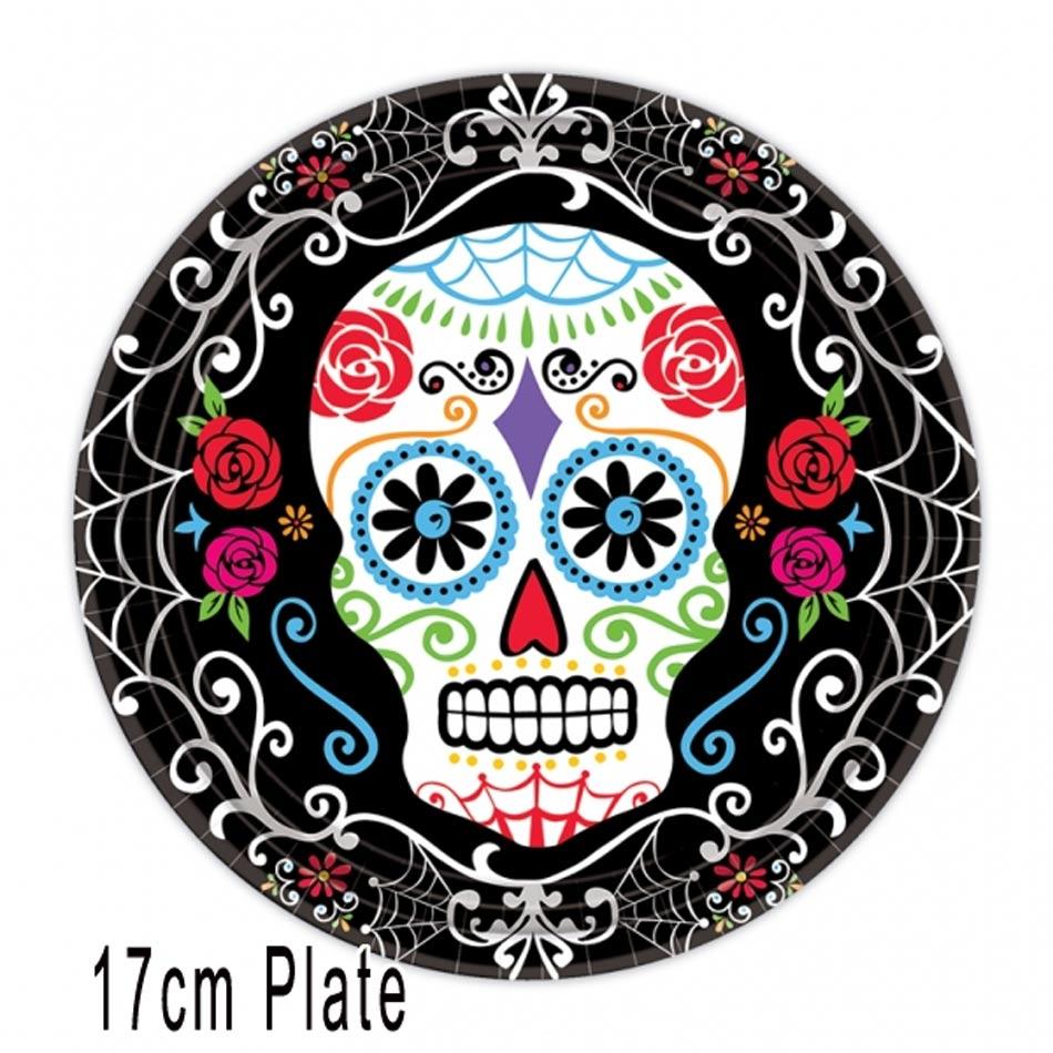 17cm Day of the Dead Dessert Plate by Amscan 741519 from Karnival Costumes