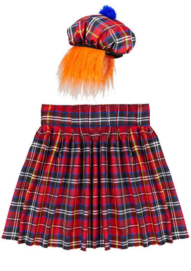Scotsman Kilt and Hat with Hair by Widmann 1107 and available from Karnival Costumes