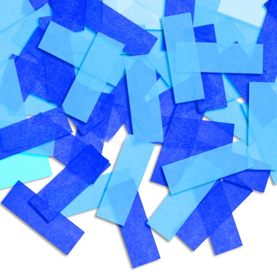 Light and Dark Blue Pinata Confetti, slow fall confetti pieces available from Karnival Costumes online party shop