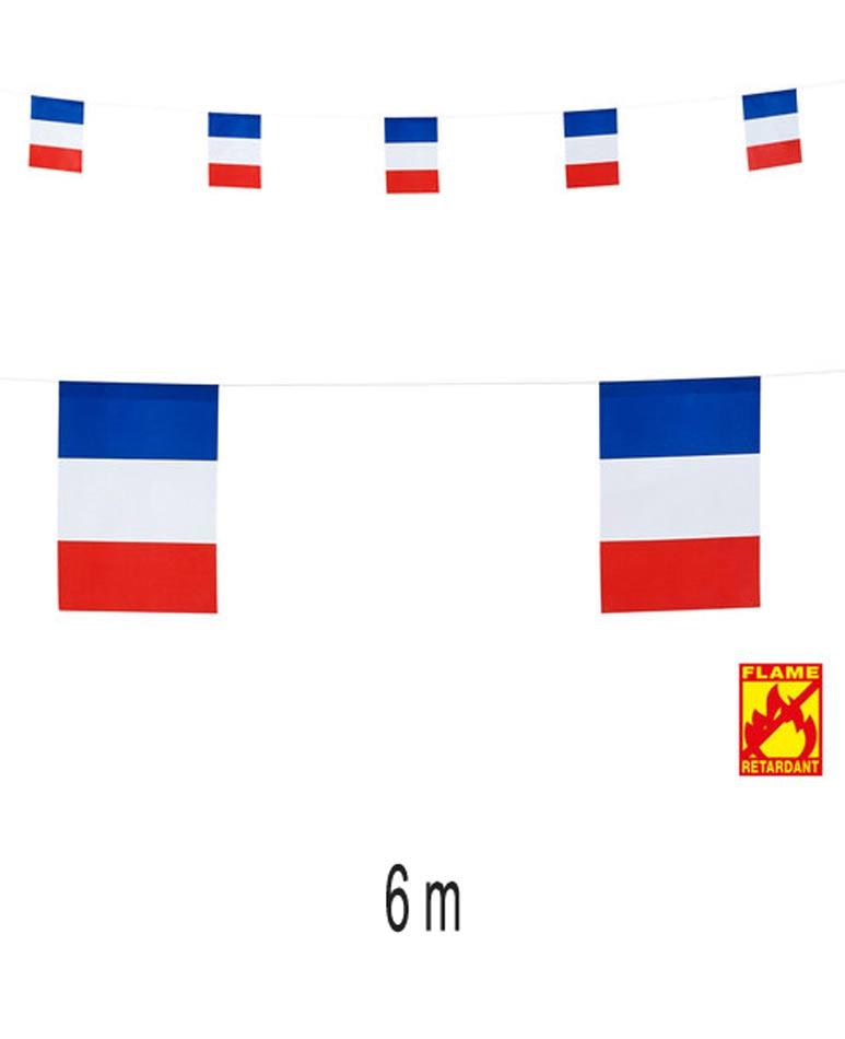 6m length of France Flag Bunting by Widmann 05323 available from Karnival Costumes online party shop