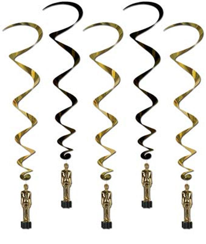 Pack of 5 Awards Night Whirls 3ft in length by Beistle 57557 and available in the UK from Karnival Costumes