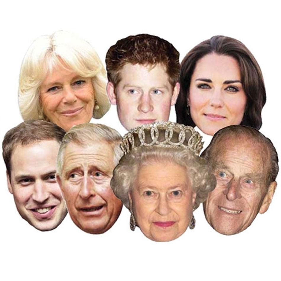 Royal Family Celebrity Mask Pack 7 pcs by Star Cutouts SMP1 available from Karnival Costumes