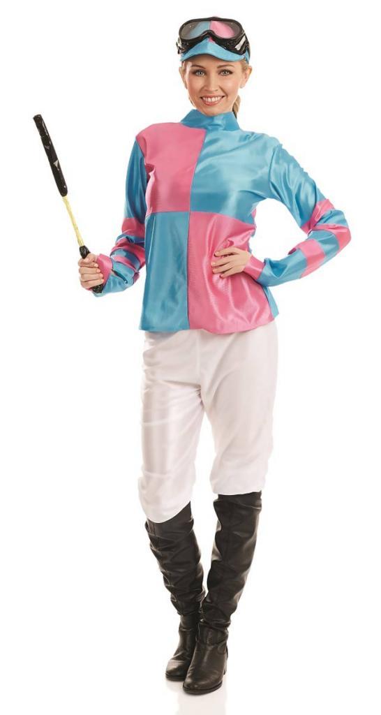 Jockey Girl Fancy Dress Costume for Adults by Fun-Shack 3984 in sizes sml-lrg from Karnival Costumes
