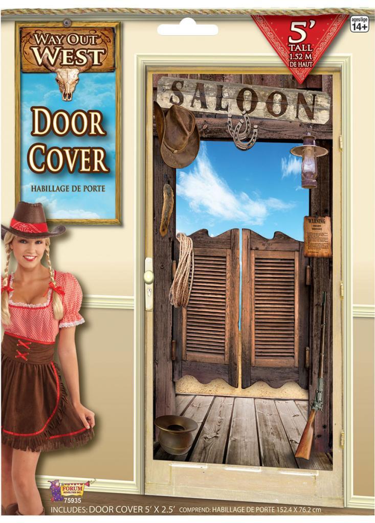 Wild West Party Door Cover by Forum Novelties 75935 measuring 5ft by 2.5ft and available in the UK from Karnival Costumes online party shop