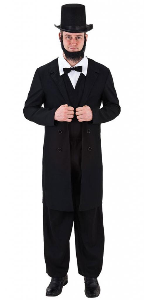 Abe Lincoln Fancy Dress Costume for adults by Palmer Agencies 3129 and available here at Karnival Costumes online party shop
