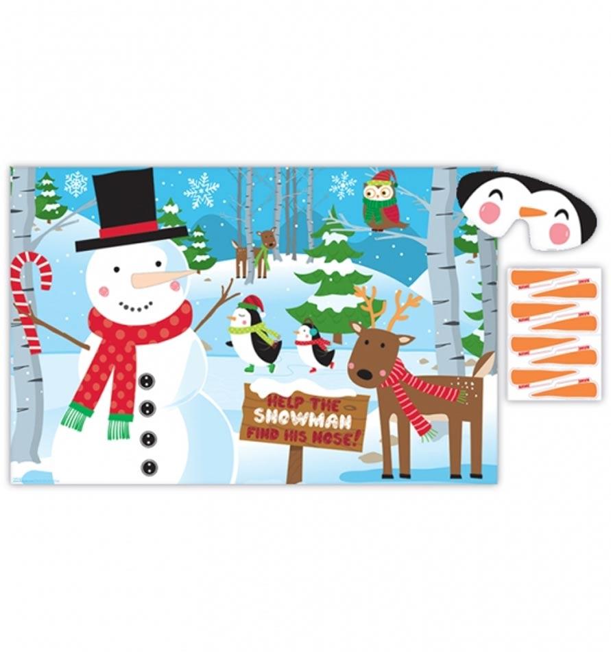 Christmas Party Game Pin the Nose on the Snowman by Amscan 270137 available here at Karnival Costumes online party shop