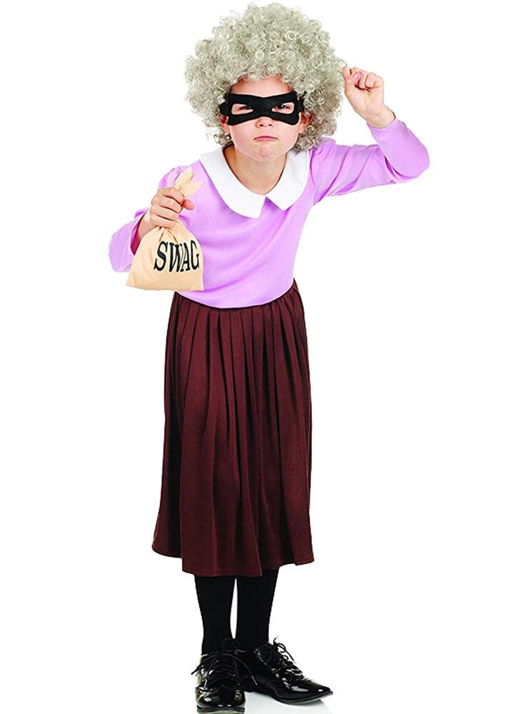 Gangsta Granny / Burglar Granny Fancy Dress Costume for Girls by Fun Shack 4257 available here at Karnival Costumes online party shop