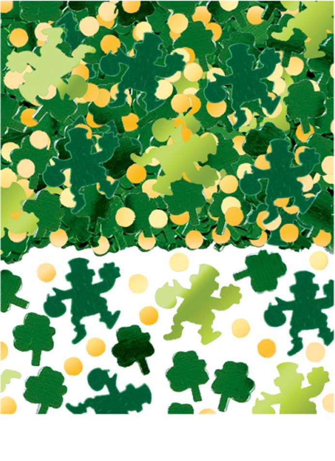 A big value bag of St Patrick's Day green shamrock and leprechaun party confetti - 70g bag by Amscan 379968 available here at Karnival Costumes online party shop