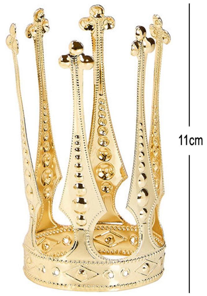 Gold Aluminium Ornate Mini Crown - 11cm by Widmann 46769 available here at Karnival Costumes online party shop