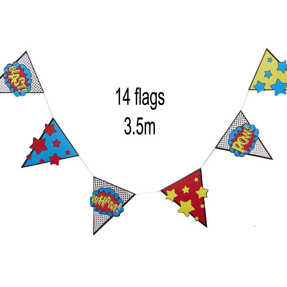 Comic Superhero Pennant Bunting Decoration by Ginger Ray CS-909 available from the complete Comic Superhero range here at Karnival Costumes online party shop