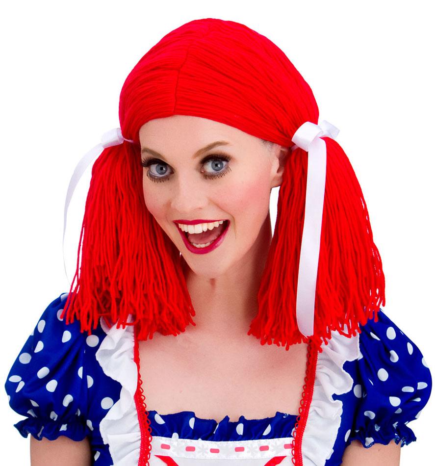Rag Doll Wig in bright red from a collection of lady's character costume wigs. By Wicked EW8200 it's available from a huge selection here at Karnival Costumes online party shop