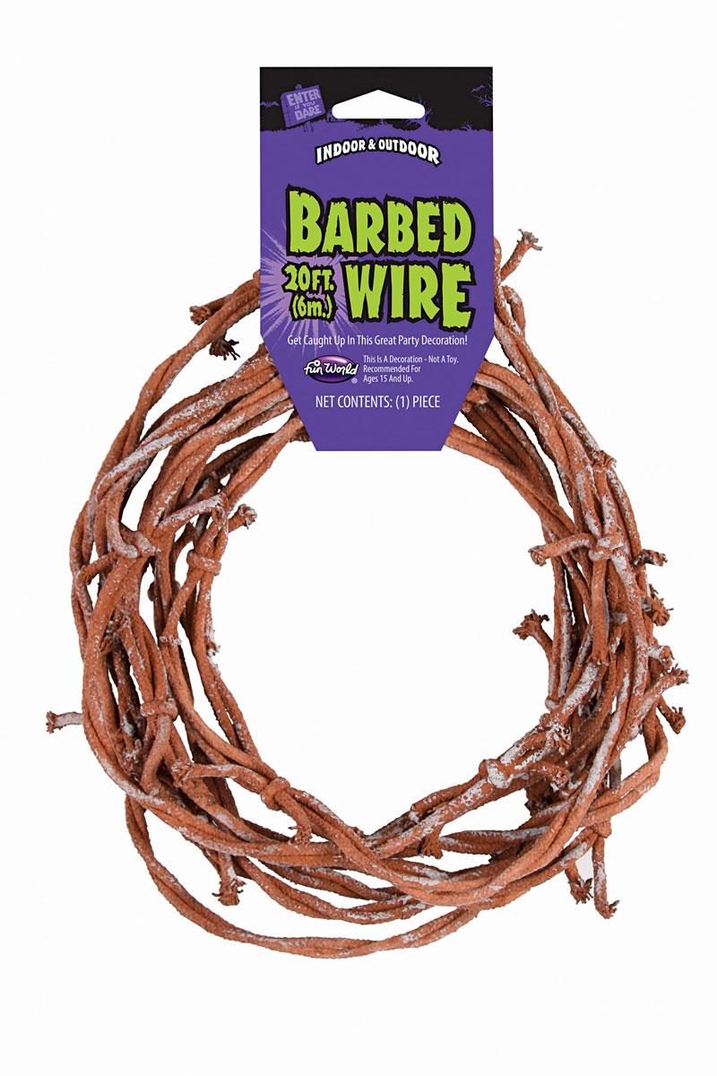 12ft length of simulated Barbed Wire for parties and decoration. By Fun World 8834 it's available in the UK here at Karnival Costumes online party shop