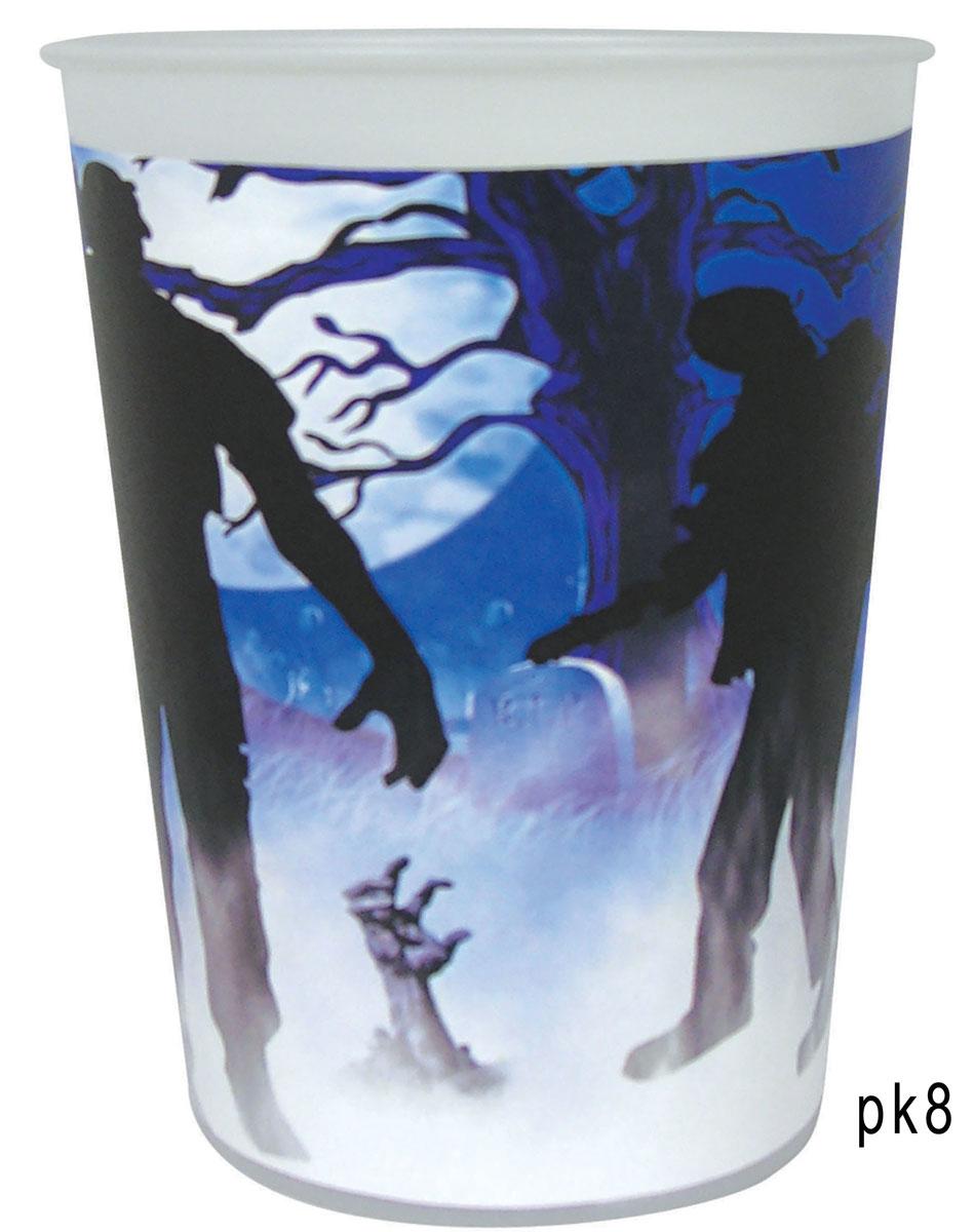 Pack 8 Zombie Rising Paper Party Cups by Forum Novelties 79140 available here at Karnival Costumes online party shop