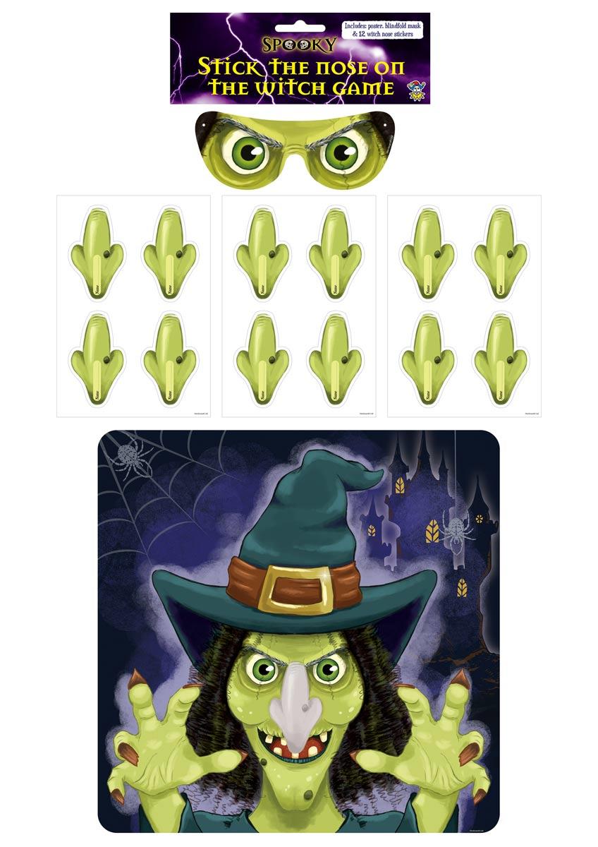 Halloween Party Game Pin the Nose on the Witch by Henbrandt V51458 available here at Karnival Costumes online Halloween party shop