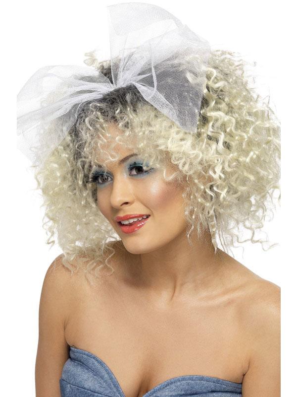 80s Wild Child Wig in Blonde with Bow 42031 available here at Karnival Costumes online party shop