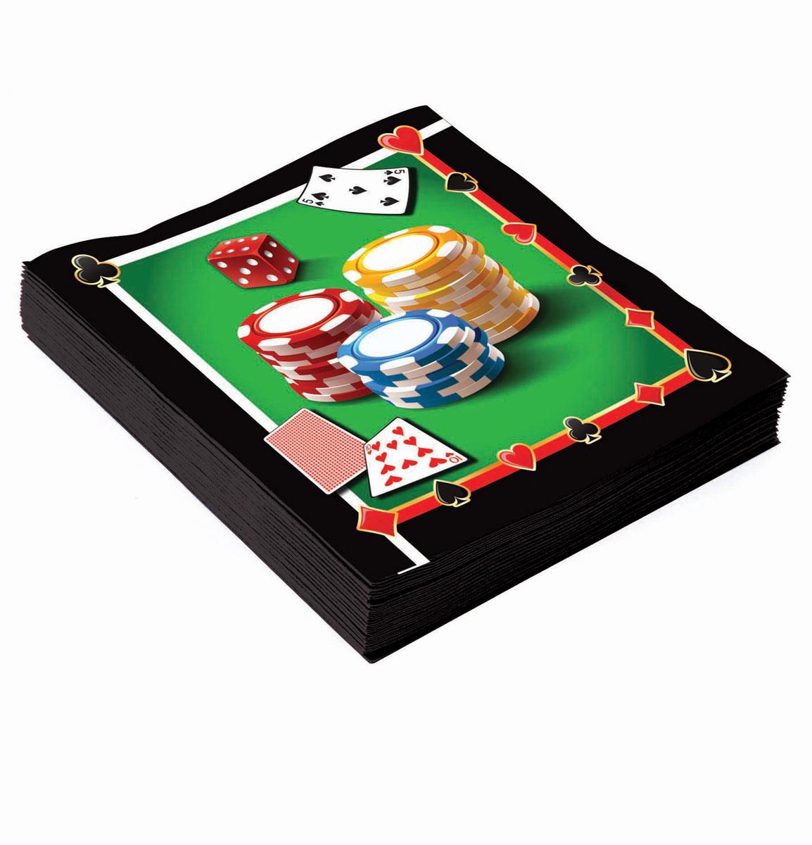 Pack 16 2 ply 13" Casino Night Luncheon Napkins by Forum Novelties 77549 available in the UK here at Karnival Costumes online party shop