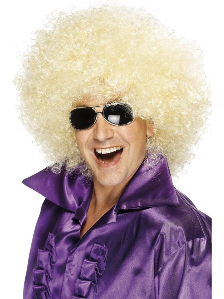 Blonde Afro Wig - 70s Wigs by Smiffy 98402 available here at Karnival Costumes online party shop