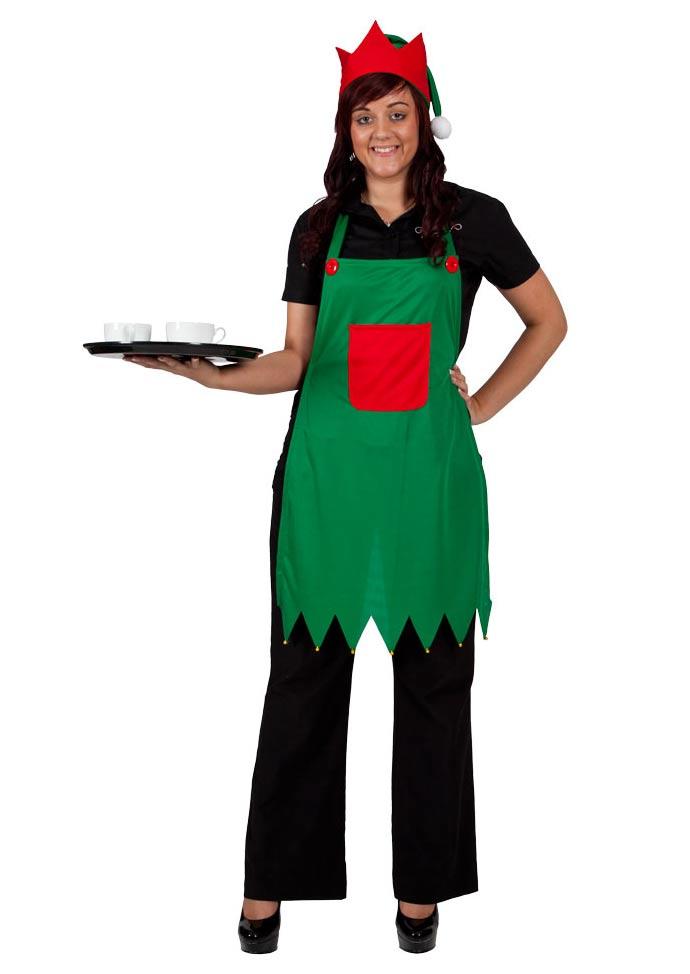 Christmas Elf Apron and Hat set by Wicked XM-4531 available here at Karnival Costumes online Christmas party shop