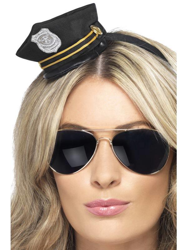 Mini Cop Hat on Headband by Smiffy 22740 available here at Karnival Costumes online party shop