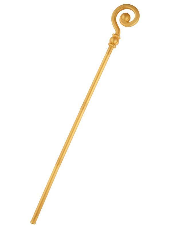 Extendable Gold Crozier Staff for religious costumes, Father Christmas and even the Riddler. By Smiffy 48151 it's available here at Karnival Costumes online party shop