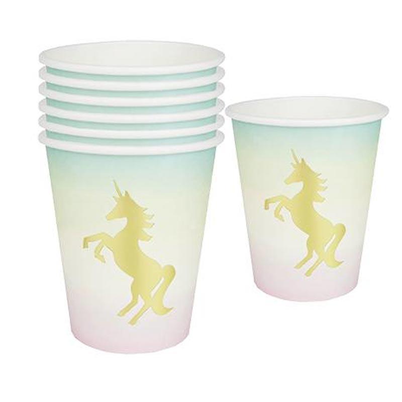 Pack 12 We Heart Unicorns Paper Cups by Talking Tables UNICORN-CUP available from the range here at Karnival Costumes online party shop