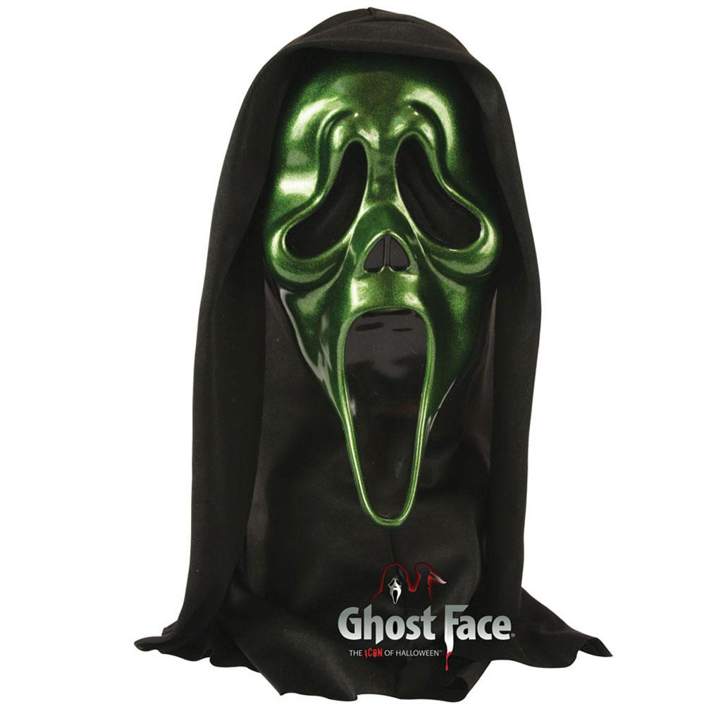 Ghostface Metallic Green Face Mask. Fully licensed Scream Ghost Face® Mask by Fun World 8501GF available here at Karnival Costumes online Halloween party shop