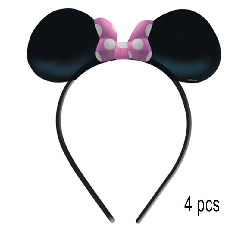 Minnie Mouse Ears with Bow Pack of 4pcs by Amscan 994168 fully licensed by Disney,  these are available from a collection of Minnie Mouse party games and prizes here at Karnival Costumes online party shop