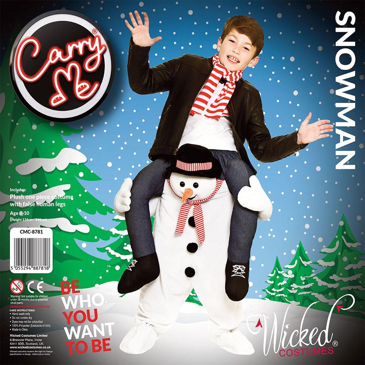 Carry Me Snowman Fancy Dress Costume for Kids by Wicked CMC-8781 available here at Karnival Costumes online party shop