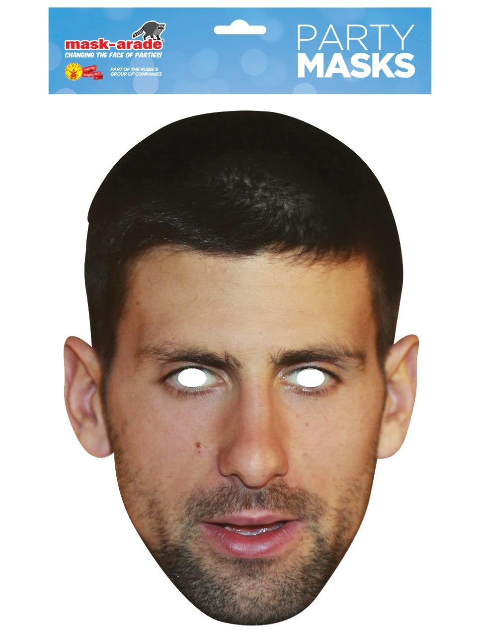 Novak Djokovic Celebrity Face Mask by Mask-erade NDJOK01 available here at Karnival Costumes online party shop