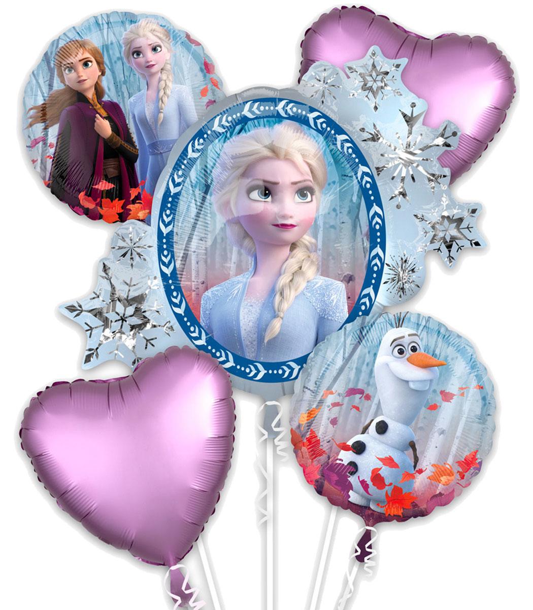 Disney Frozen II Birthday Foil Balloon Bouquet - 5pc by Amscan 4038901 available here at Karnival Costumes online party shop