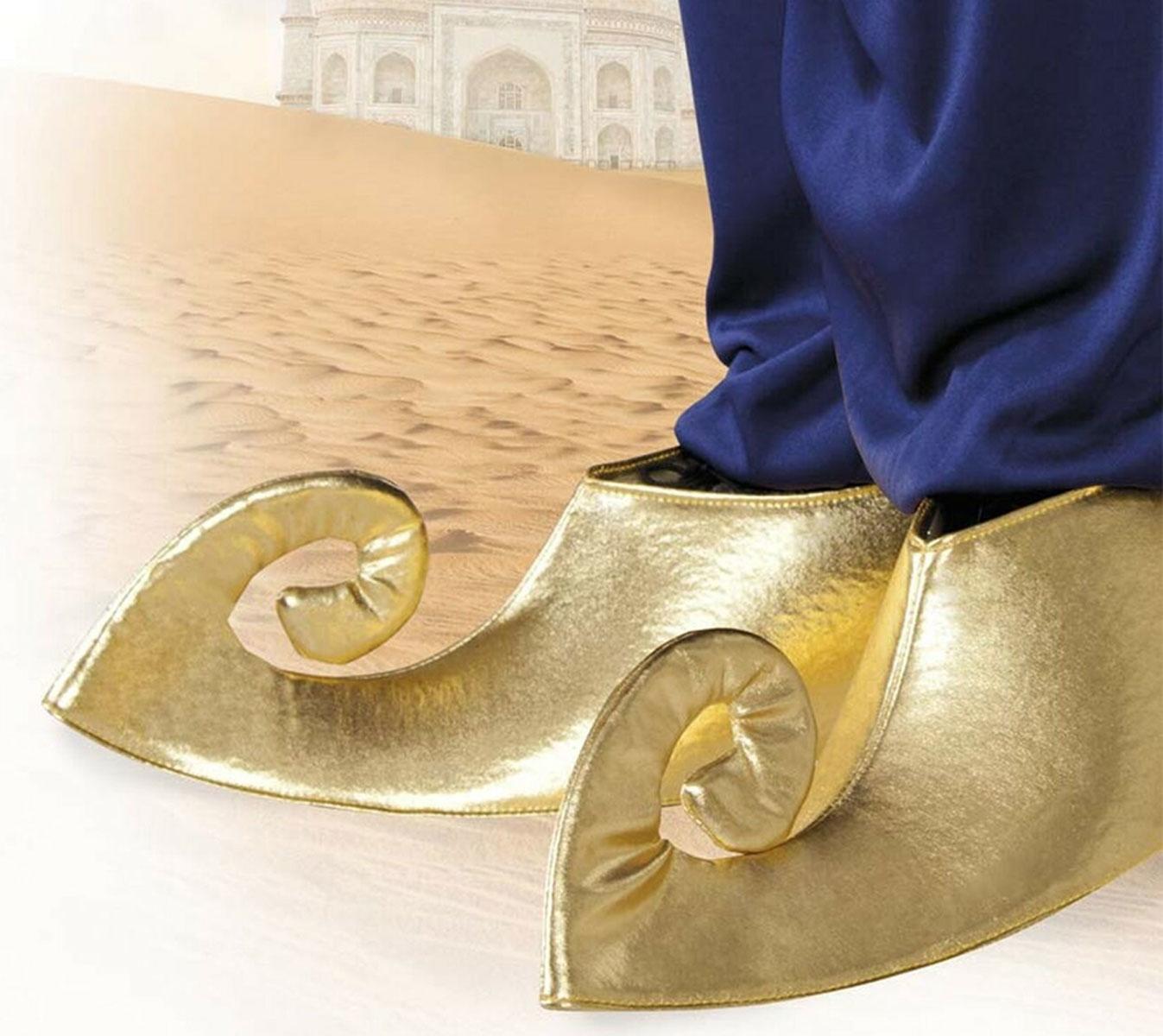 Gold Arabian Shoe Covers by Boland 81990 available here at Karnival Costumes online party shop
