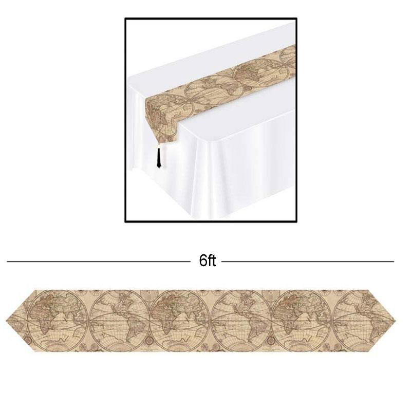 Printed Around the World 6ft long by 11" wide table runner by Beistle 59980 and available in the UK here at Karnival Costumes online party shop