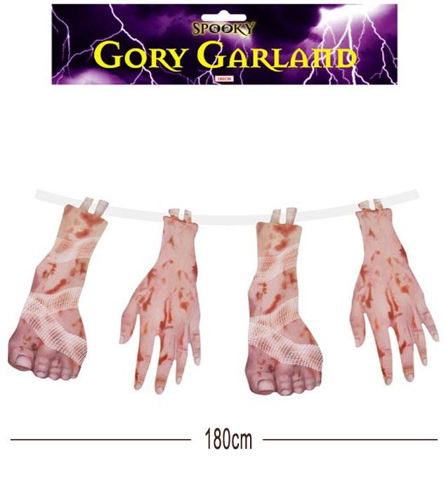 Gory Body Parts Garland Halloween Decoration by Henbrandt V41152 available here at Karnival Costumes online party shop
