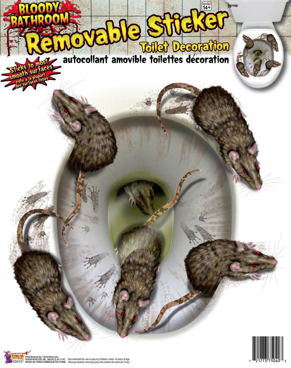 Bloody Rat Toilet Set Sticker by Forum Novelties 75040 available here at Karnival Costumes online Halloween party shop