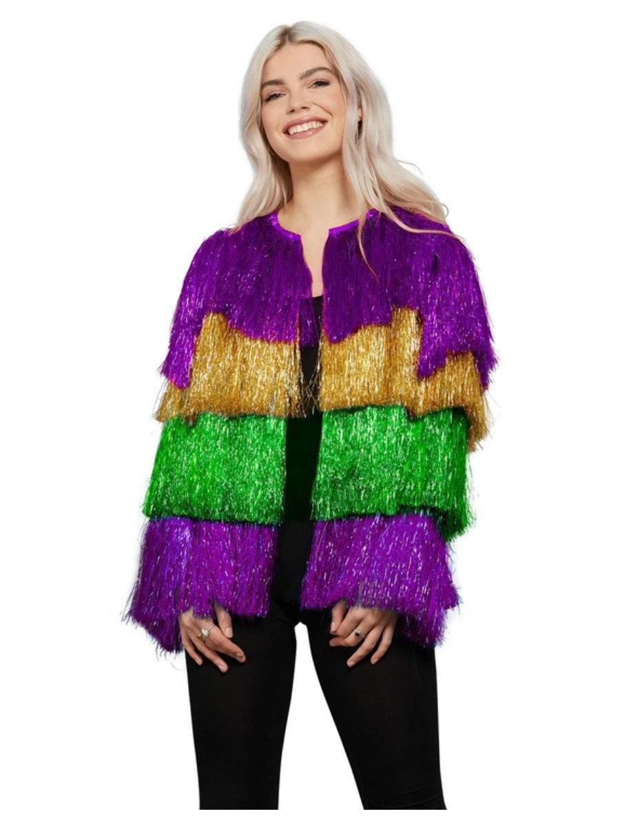 Fever Tinsel Mardi Gras Jacket by Smiffys 74006 available here at Karnival Costumes online party shop